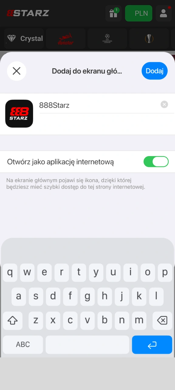 Na koniec potwierdź instalację i zaloguj się do swojego profilu w aplikacji mobilnej 888starz.