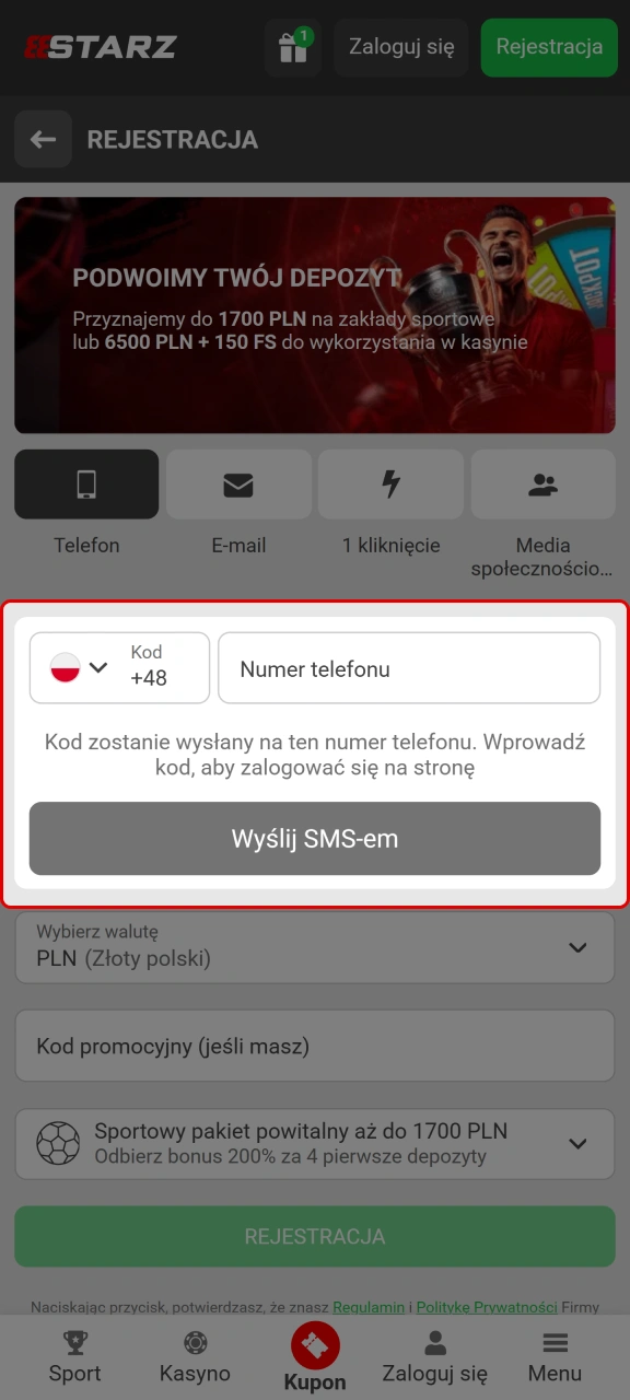 Podaj wymagane dane osobowe, aby Twój profil w 888starz był zgodny z procedurami bezpieczeństwa.
