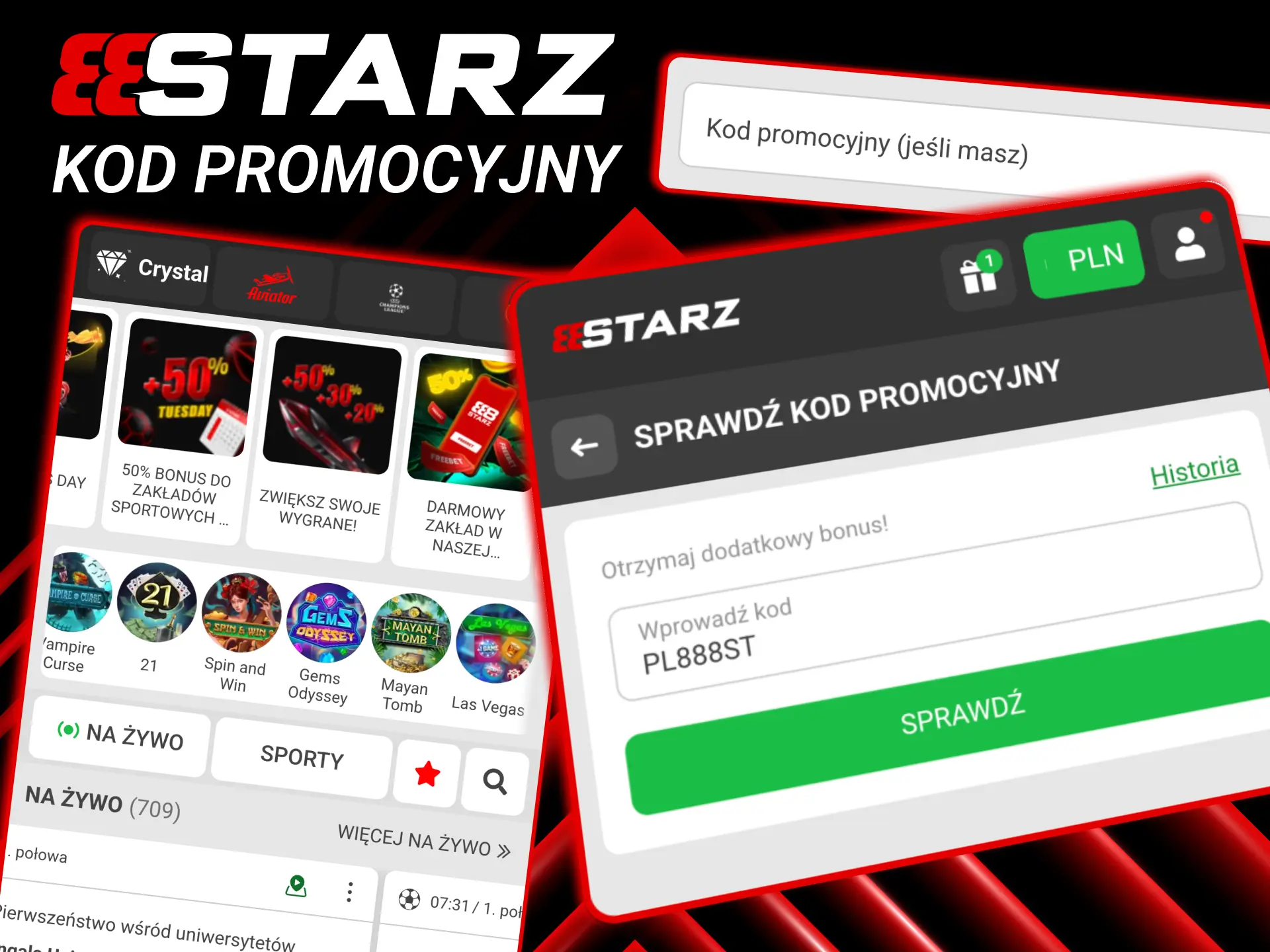 Kod PL888ST zwiększa saldo startowe i dostępne gry w 888starz.