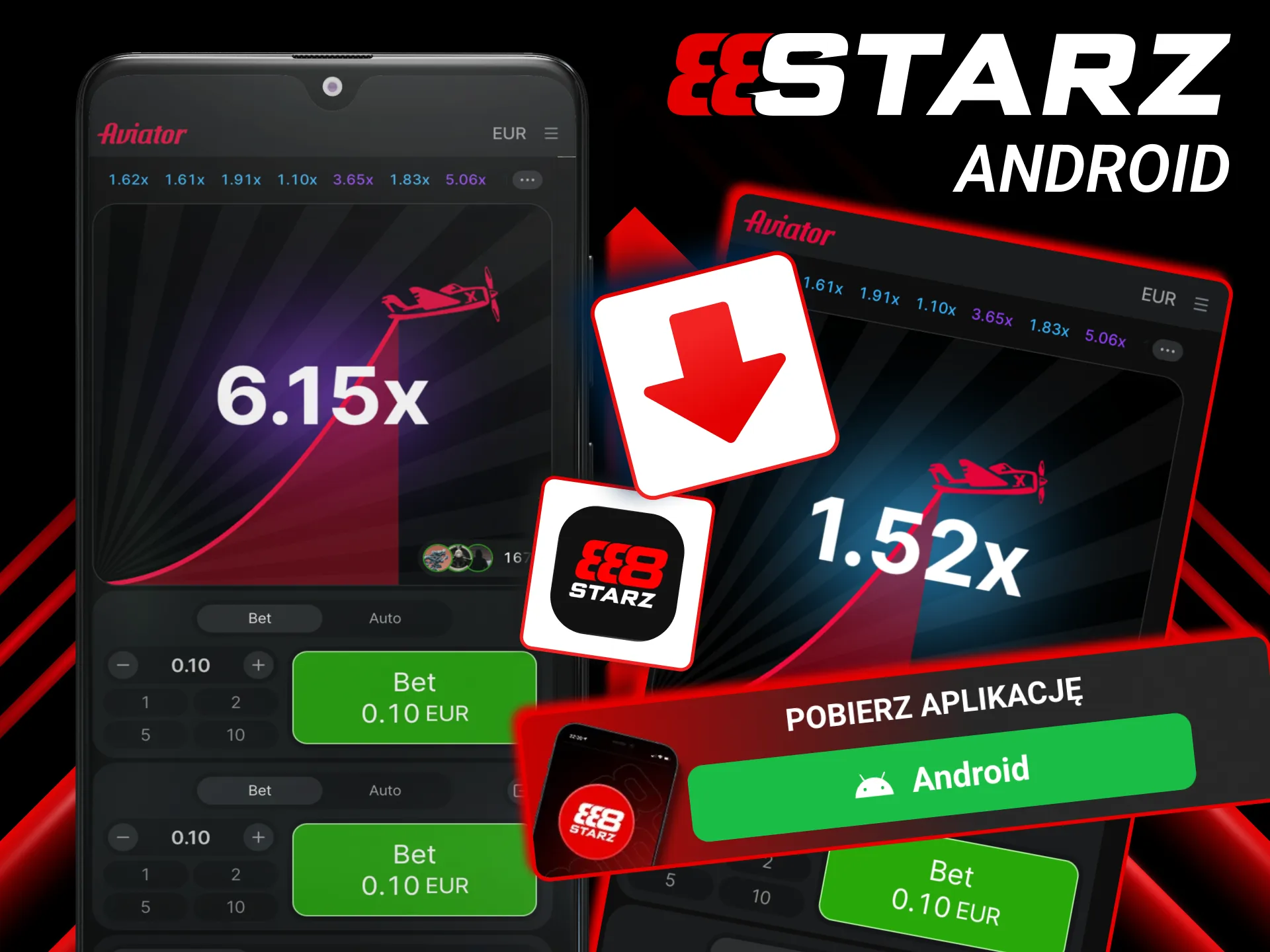 888starz na Androida działa po instalacji APK pobranego z oficjalnej strony.