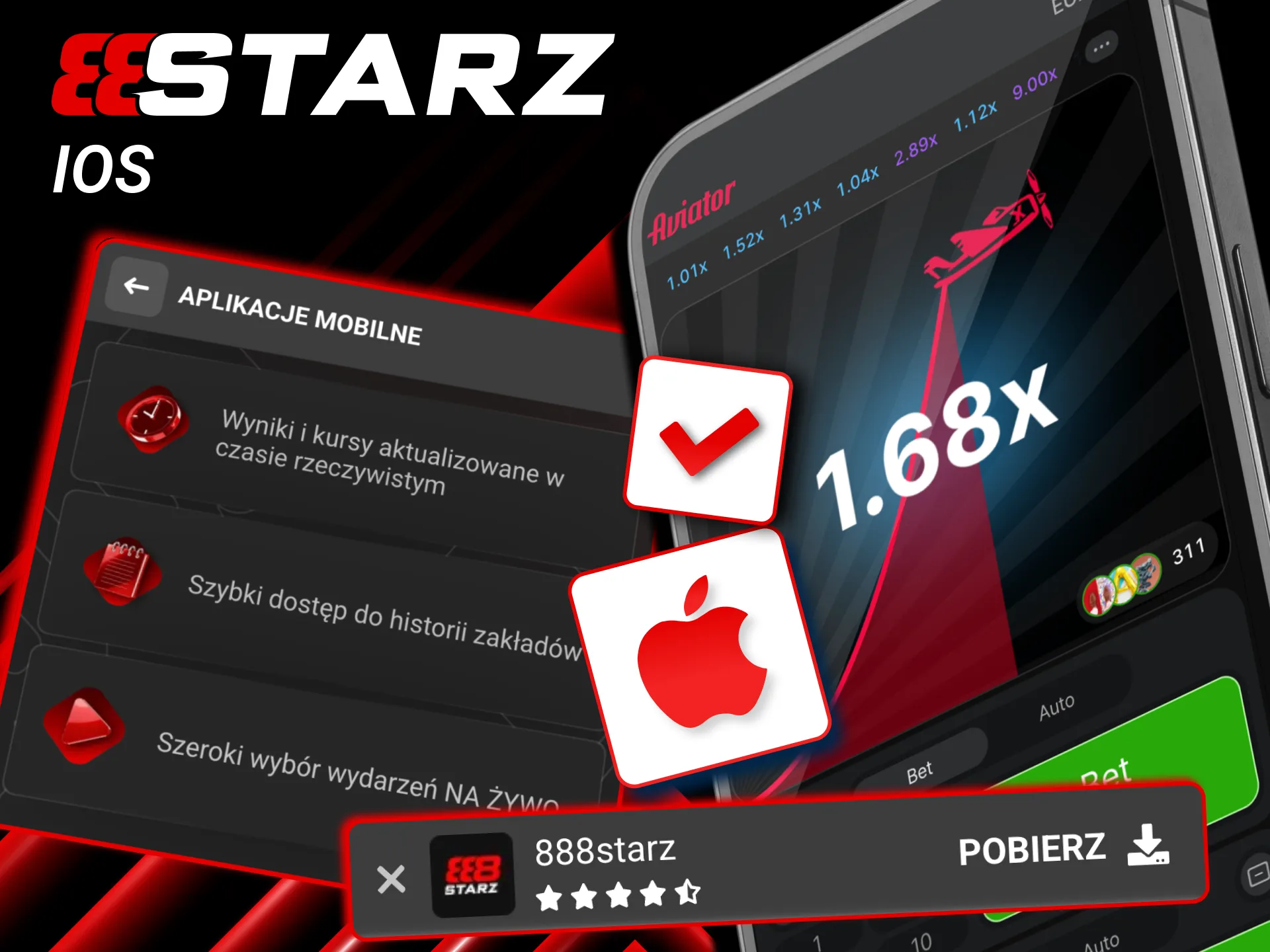 Pobierz 888starz z App Store lub użyj wersji PWA na iPhone.