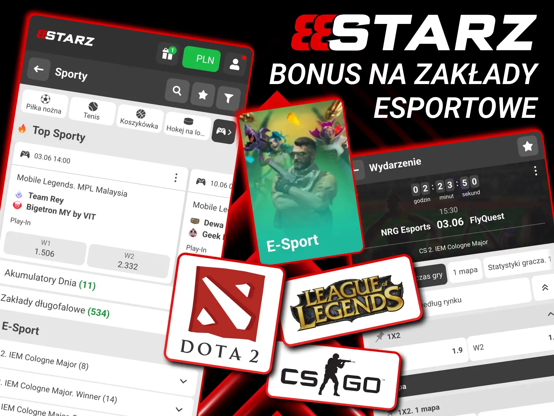 W 888starz skorzystasz z bonusów na wybrane mecze esportowe.