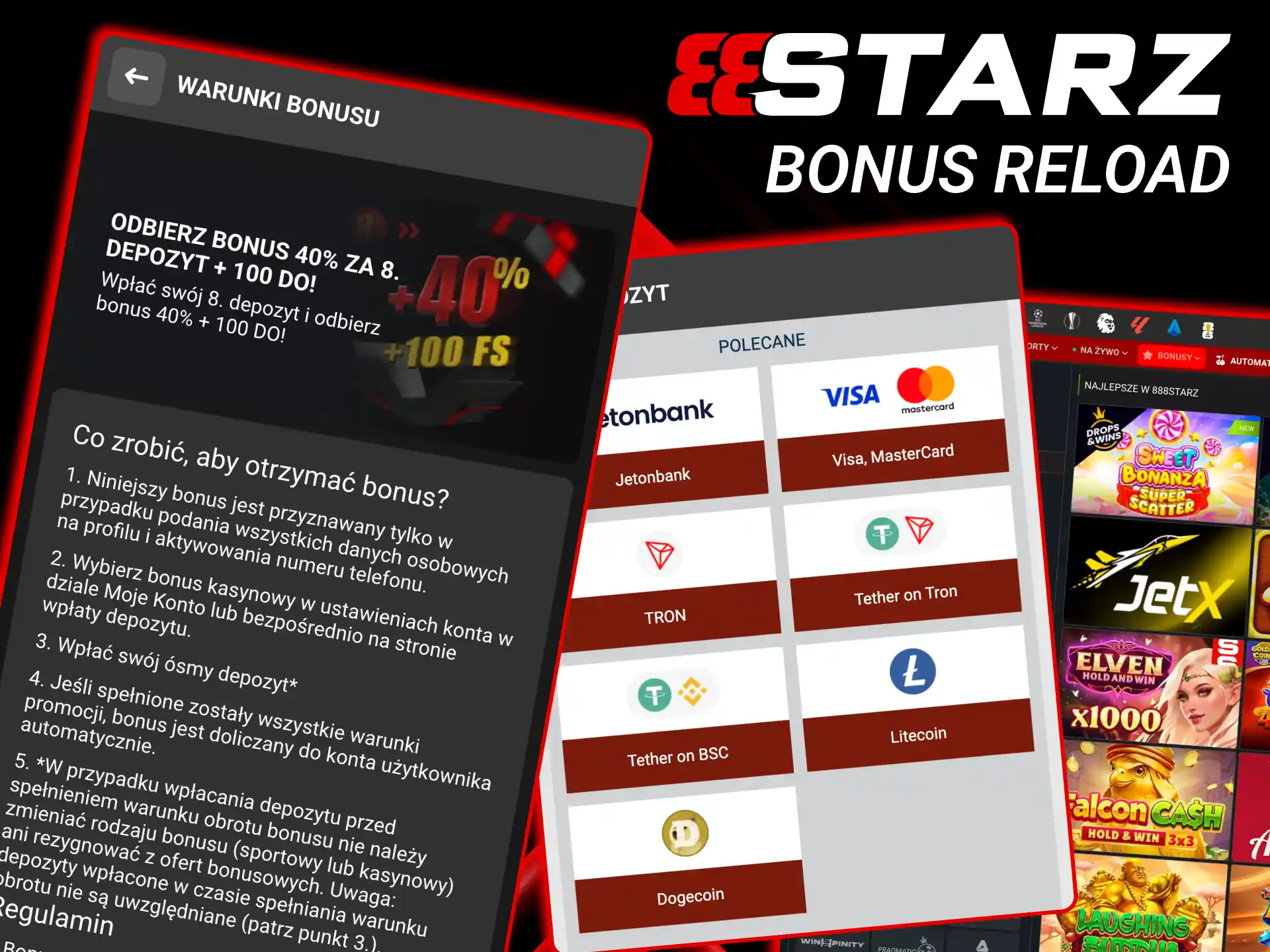 Reload bonus 888starz przyznawany jest po depozycie w czasie promocji.