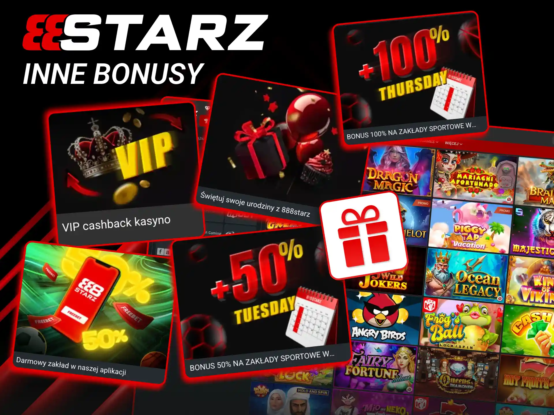 888starz udostępnia liczne bonusy tygodniowe, urodzinowe i cashbackowe.