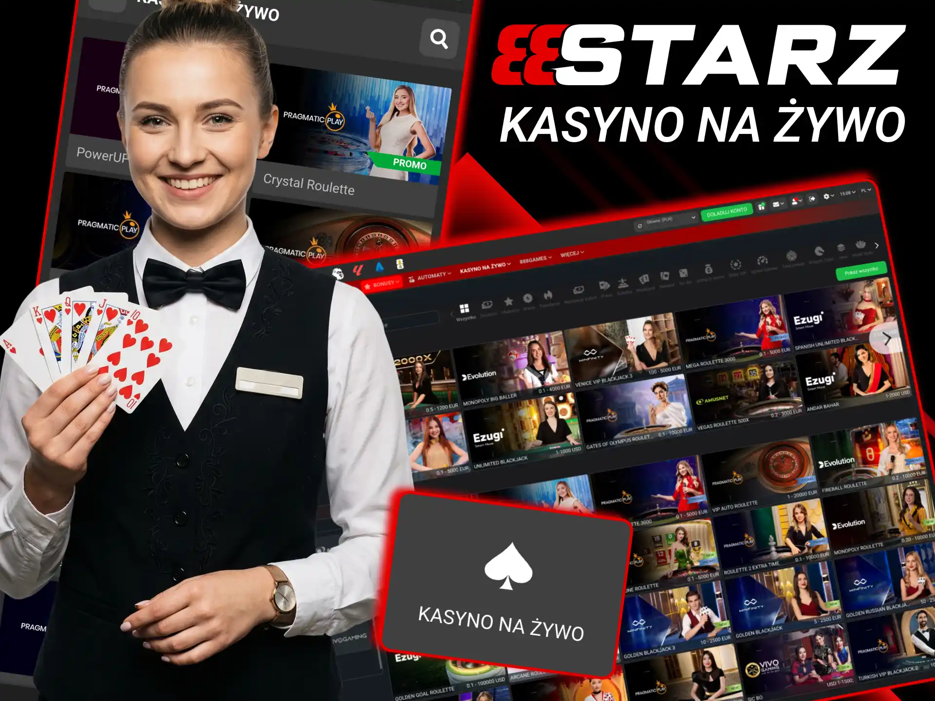 Kasyno na żywo 888starz oferuje gry z prawdziwymi krupierami online.