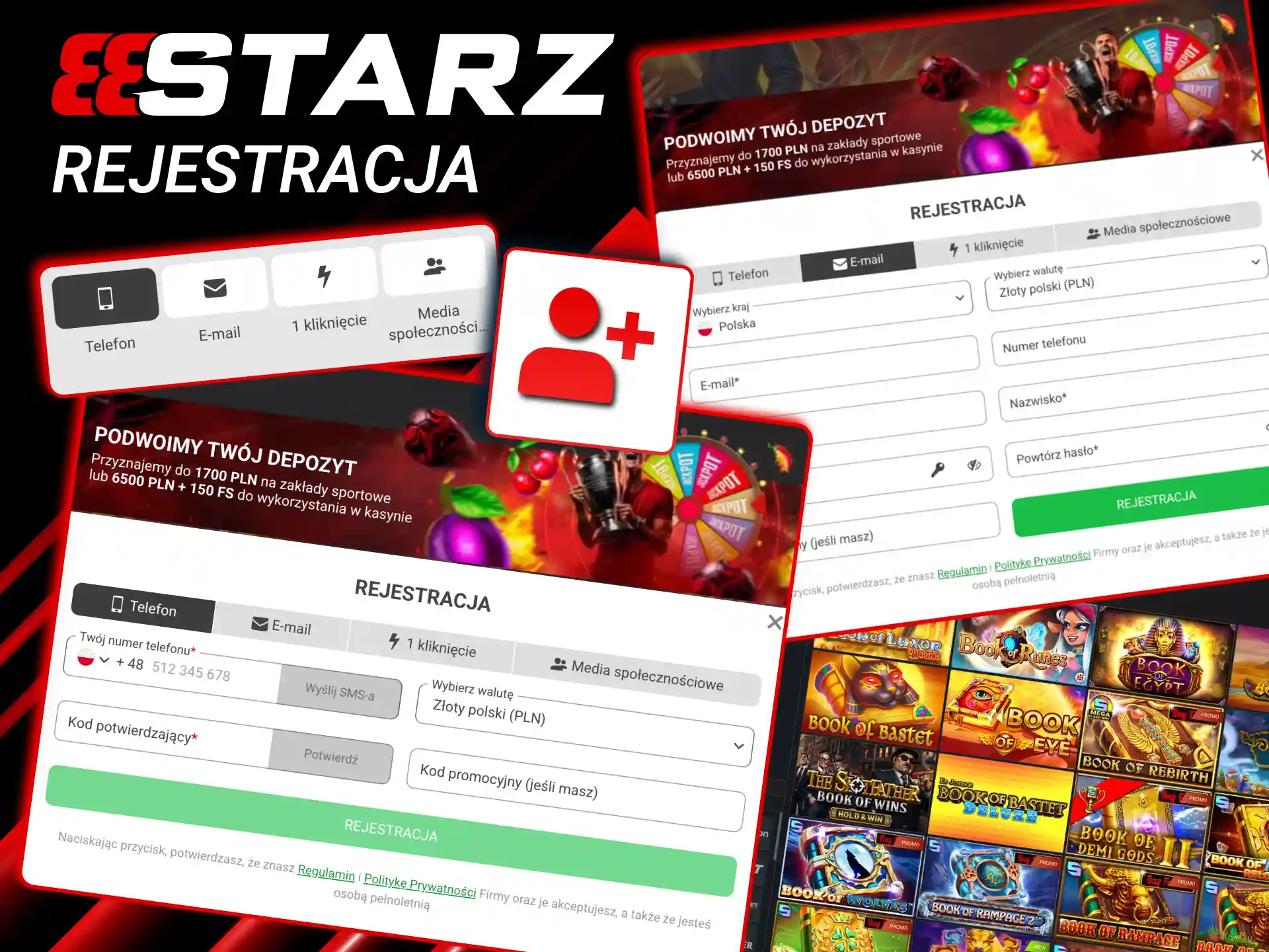 W 888starz podajesz dane, wybierasz rejestrację i aktywujesz kod PL888ST.